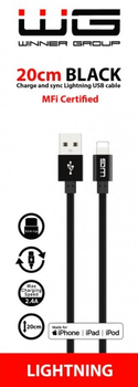 Кабель Winner Group USB Type-A - Lighting 20 см Black (8591194097058)