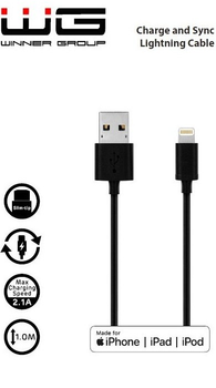 Kabel Winner Group USB Type-A - Lighting 1 m Black (8591194076626)