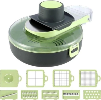Овочерізка слайсер Vegetable Cutter 9 в 1 з кошиком-друшляком · ручний для нарізки овочів та фруктів