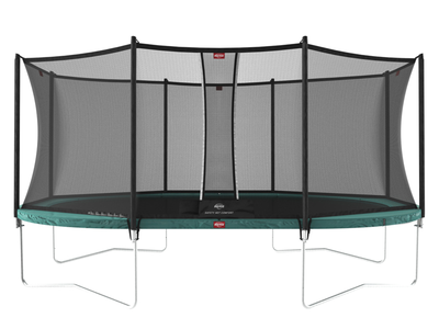Батут BERG Grand Favorit 520x345 green з сіткою Comfort (30.25.15.70+35.74.63.01) та драбинкою