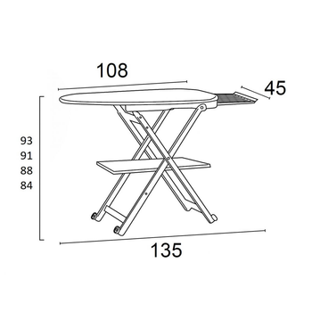 Deska do prasowania Arredamenti Stirocomodo Brazowa 135 x 45 cm (8023856621122)