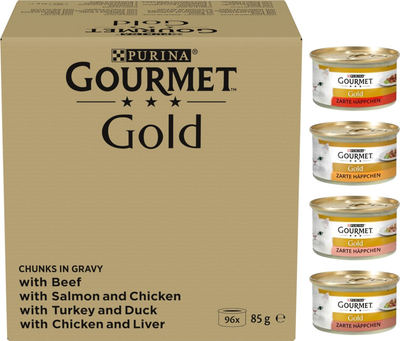 Вологий корм для котів Purina Gourmet Gold мікс смаків 96 шт x 85 г (7613038543154)