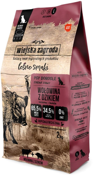 Сухий корм для собак Wiejska Zagroda Лісові смаки яловичина з диким кабаном 2 кг (5905342291763)