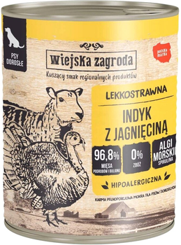 Karma mokra dla psów Wiejska Zagroda indyk z jagnięciną 800 g (5906874201633)