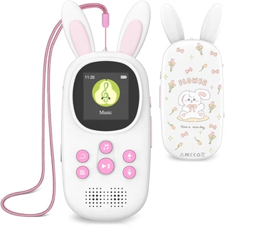 MP3 плеер Benjie M5 Kids Bluetooth 5.0 Hi-Fi 32Gb с внешним динамиком Белый + розовый
