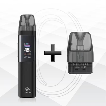 Pod Система Elf Bar ElFX Pro Kit 1200 mAh + картридж в подарунок (Багаторазова електронна сигарета) Black