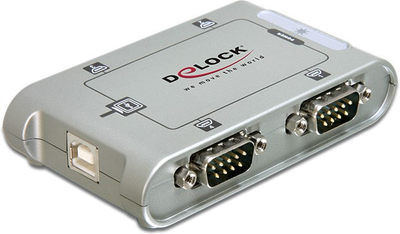 Xаб Delock USB 2.0 to 4 x serial adapter (4043619874149)