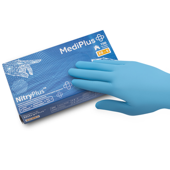 Перчатки нитриловые MEDIPLUS NitryPlus BLUE неопудренные, размер XS, 100 шт