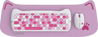 Комплект бездротовий Canyon HSET-W6 Kitty Edition Wireless Pink (CNS-HSETW6PK)