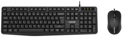 Zestaw przewodowy Canyon SET-1 Water resistant USB Black (CNE-CSET1)