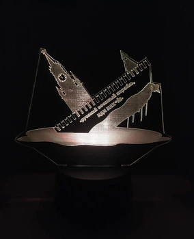 3d-светильник Русский военный корабль иди..., 3д-ночник, несколько подсветок (на батарейке), подарок