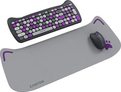 Комплект бездротовий Canyon HSET-W6 Kitty Edition Wireless Grey (CNS-HSETW6VT)