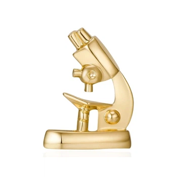Значок (пин) BROCHE брошь бижутерия Медицина Микроскоп золотистый BRGV114682