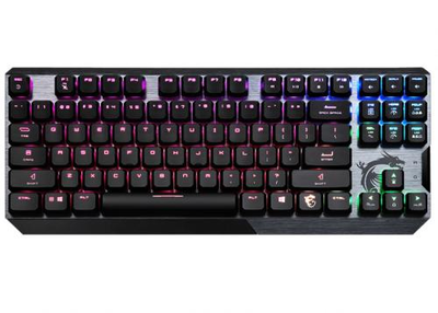 Клавіатура MSI VIGOR GK50 LOW PROFILE TKL, Black/Gray, USB, низькопрофільні механічні перемикачі Kailh, RGB-підсвічування для кожної клавіші, 1.8 м