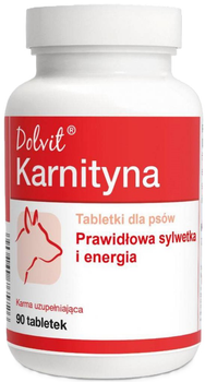 Witaminy dla psów Dolfos Dolvit Karnityna Prawidłowa sylwetka i energia 90 tabletek (5902232645729)