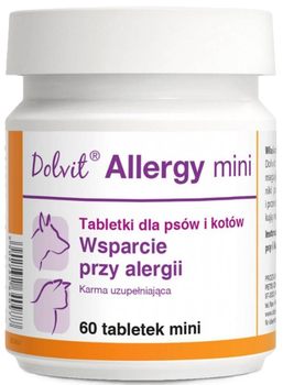 Вітаміни для собак та котів Dolfos Dolvit Allergy міні підтримка при алергії 60 таблеток (5902232640977)