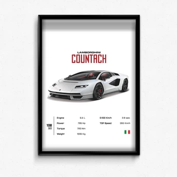 Постер в рамці lamborghini countach А4