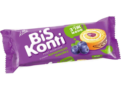 Рулет бісквітний КОНТІ 150г "BiSKonti" зі смаком чорниці