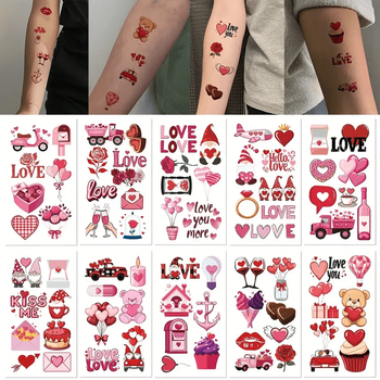 Набор "Любовь №2" из 10 временных тату по 12*7 см (Love-tattoo-mini-set-2-10)