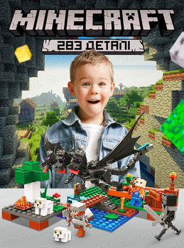 Конструктор minecraft для детей / детский конструктор майнкрафт / Нападение дракона на ферму / 283 детали 9700 DobraMAMA 73442