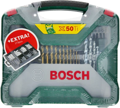 Набор принадлежностей Bosch X-Line 50 Titanium + набор крепежа 173 шт (2607017523)