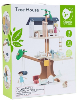 Drewniany domek dla lalek Classic World na drzewie 31 element (6927049055669)