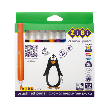 Набор фломастеров Zibi Jumbo Brush 12 шт брашевые трехгранные (ZB.2822)
