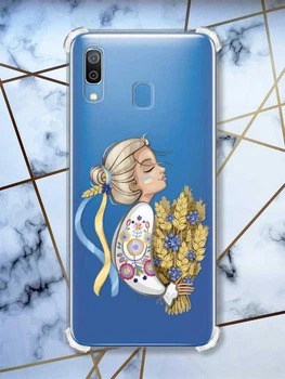 Чохол з потовщеними кутами на Samsung Galaxy A30 (2019) / A20 (2019) Українка з колосками (принт 173)