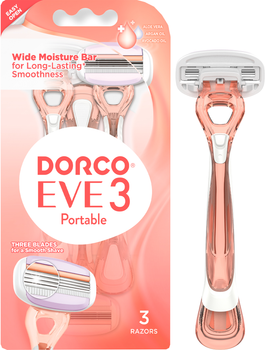 Бритва одноразова Dorco EVE3 Portable для жінок 3 леза 3 шт (8801038582633)