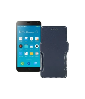 Чохол-книжка з екошкіри для телефону Meizu M1 Note Чорний глянець