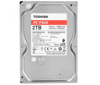 Накопичувач HDD SATA 2.0TB Toshiba P300 5400rpm 128MB (HDWD220UZSVA) 3.5"