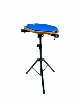 Пед барабанный со стойкой 30 см, тренировочный пэд для барабанщика, Drum Club pad Blue