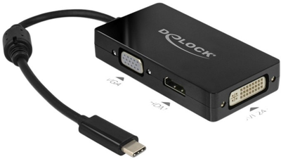 Adapter Delock USB Type-C - VGA/ HDMI/DVI 0.013 m Black (4043619639250)