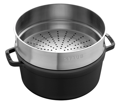 Каструля чавунна Staub La Cocotte зі вставкою чорна 3.8 л (3272340054372)