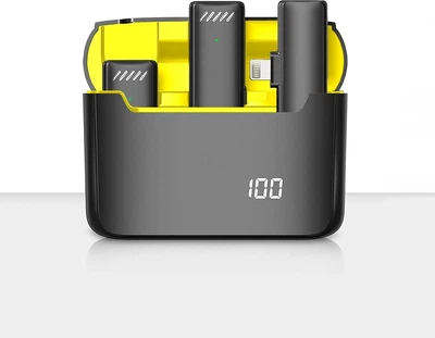 Беспроводные петличные микрофоны для iPhone iPad с чехлом для зарядки (1659)