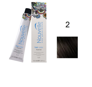 Краска для волос Nouvelle Hair Color 2 очень темно-коричневый 100 мл