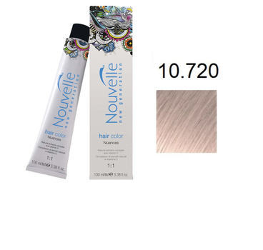 Фарба для волосся Nouvelle Hair Color 10.720 платиновий коричнево-фіолетовий блондин 100 мл