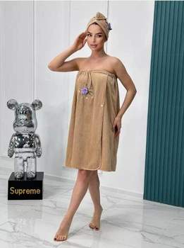 Комплект для бани женский 80х140 Коричневый (П4К-novo-f-sauna-002)