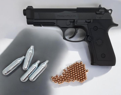 Пневматичний пістолет Win Gun 302 (Beretta 92) + 4 шт СО2 + 250 кульок BB