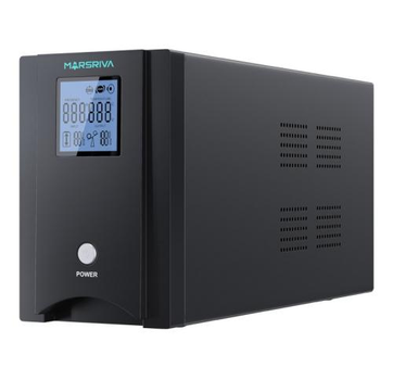 Джерело безперебійного живлення Marsriva MR-UF1000P Black, 1000VA, 800 Вт, чиста синусоїда, 2 розетки, батарея 2x12В/7Аг, USB