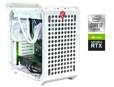 Игровой ПК QUBE 500 Flatpack Tower / Intel Core i7-10700KF (8 (16) ядер по 3.8 - 5.1 GHz) / 16 GB DDR4 / 1000 GB SSD / nVidia GeForce RTX 4070, 12 GB GDDR6X, 192-bit / 550W / Win 11