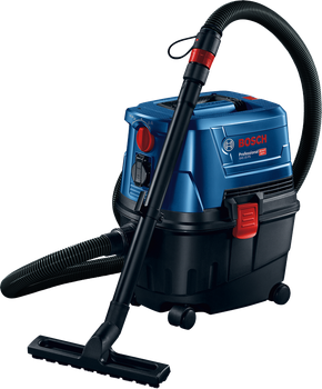 Пылесос строительный универсальный Bosch Professional GAS 15 PS + комплект насадок, 15 л контейнер (06019E5100) 