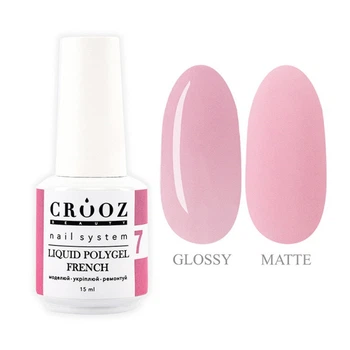Жидкий полигель Crooz Liquid Polygel French 07 яркий и глубокий розовый 15 мл