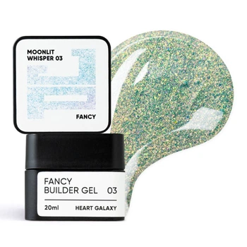 Билдер-гель Jerden Proff Fancy Builder Gel 03 Moonlit Whisper для наращивания и моделирования с эффектом хамелеона тиффани 20 мл