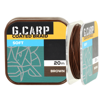Поводочный материал в оплетке GC G.Carp Coated Braid Soft 20м 15lb Brown