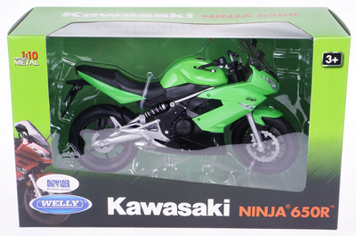 Металева модель Welly Мотоцикл Kawasaki 1:10 Зелений (4891761628031)