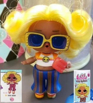 Ігровий набір Lol Surprise Hairgoals Shine baybay Series 2 Doll with Real Hair ЛОЛ з волоссям серія рідкісна золота