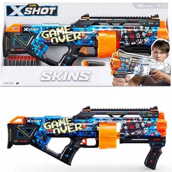 Рушниця Zuru X-Shot Skins Last + 16 патронів чорного кольору (4894680022690)