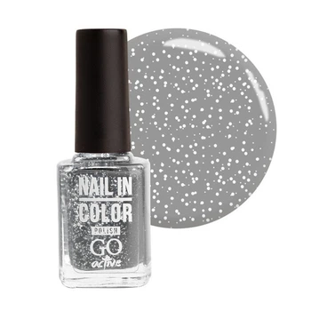 Лак для нігтів Go Active Nail in Color 066 сірий з білими крапками 10 мл