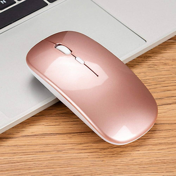 Беспроводная RGB мышь PANTXIKE с USB-адаптером 2.4Г, 1600 DPI и отключаемой подсветкой (розовое золото)